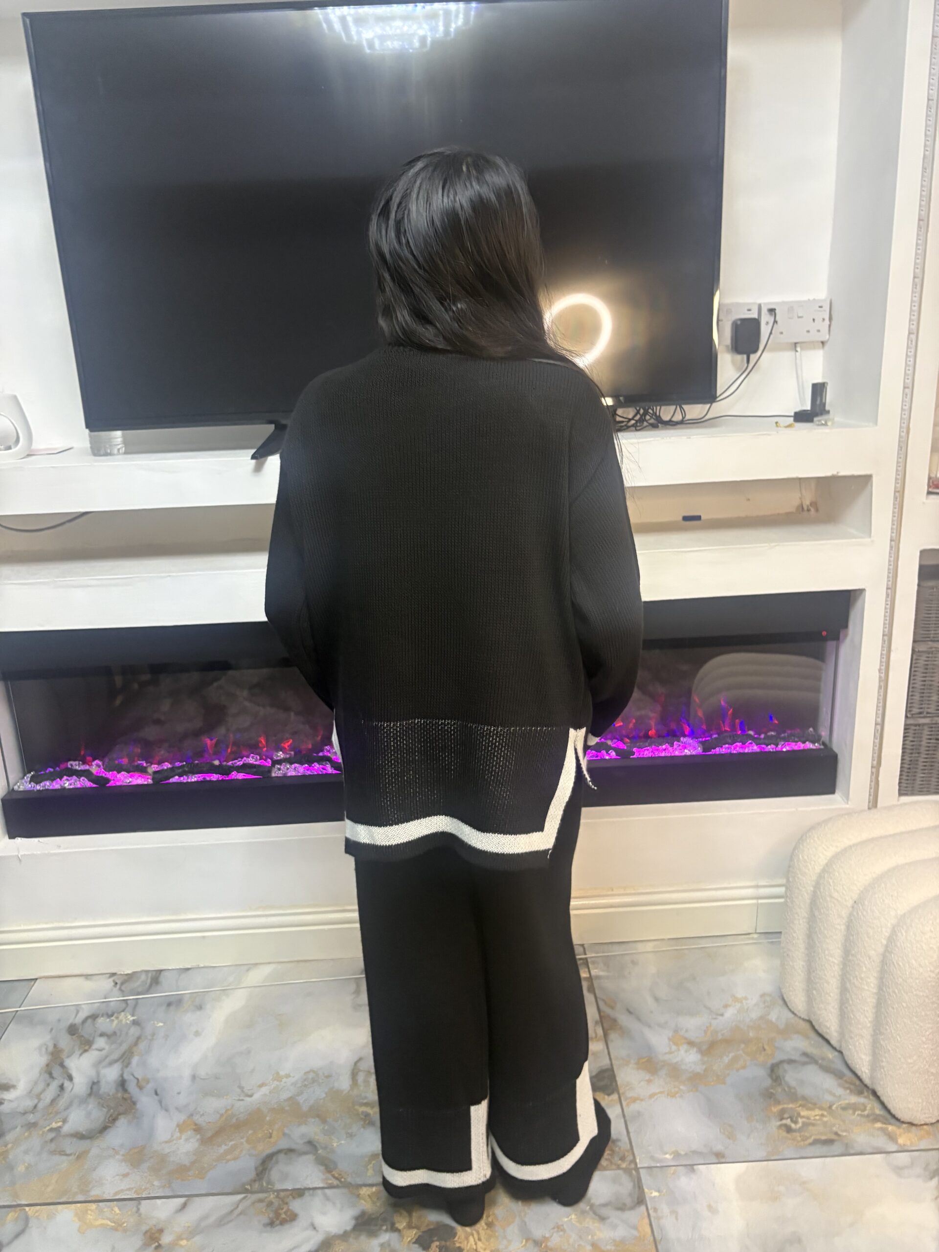 Co ord knitted black back